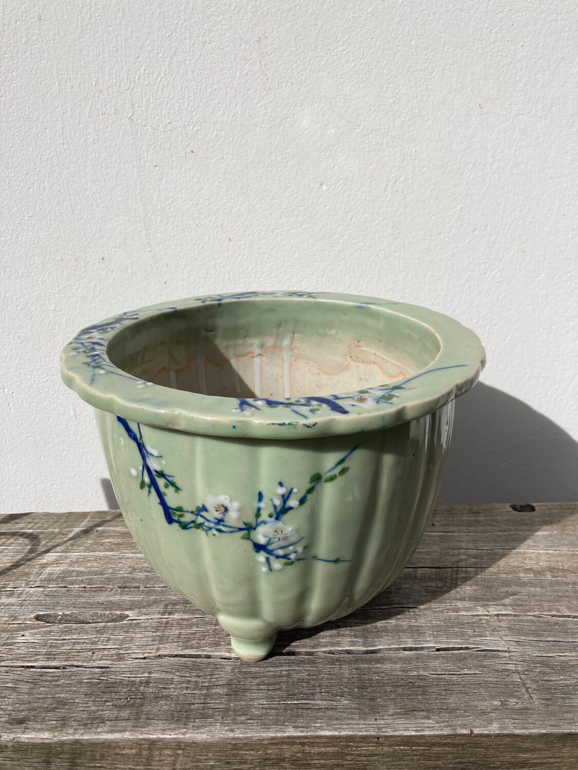 Chinese blue ceramic pot cover