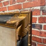 Huile sur toile encadrée clochet d'une cathédrale