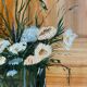 Ancient painting, still life with flowery vase and glass, signed,XX century