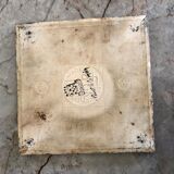 Matching biscuit earthenware dish and tile