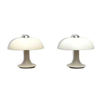 Mid-century German mushroom table lamp from the Space Age, by Kontakt-Werkstätten / Staff, 1960s, set of 2.