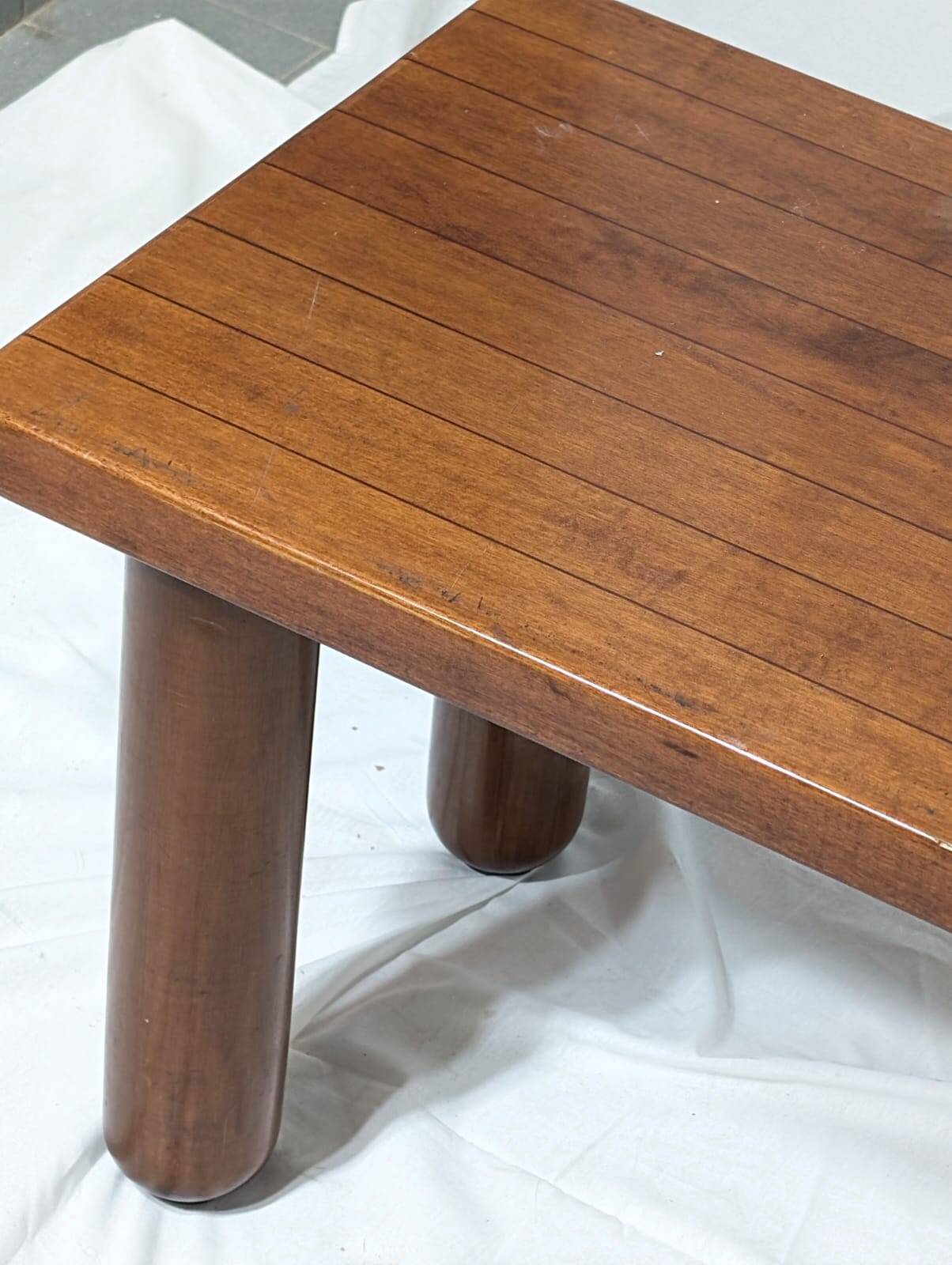 Italian Japandi walnut and ebony Bench, 60s