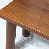 Italian Japandi walnut and ebony Bench, 60s