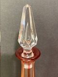 Piriform decanter in cut and tinted red crystal Overlay, Baccarat, Saint Louis