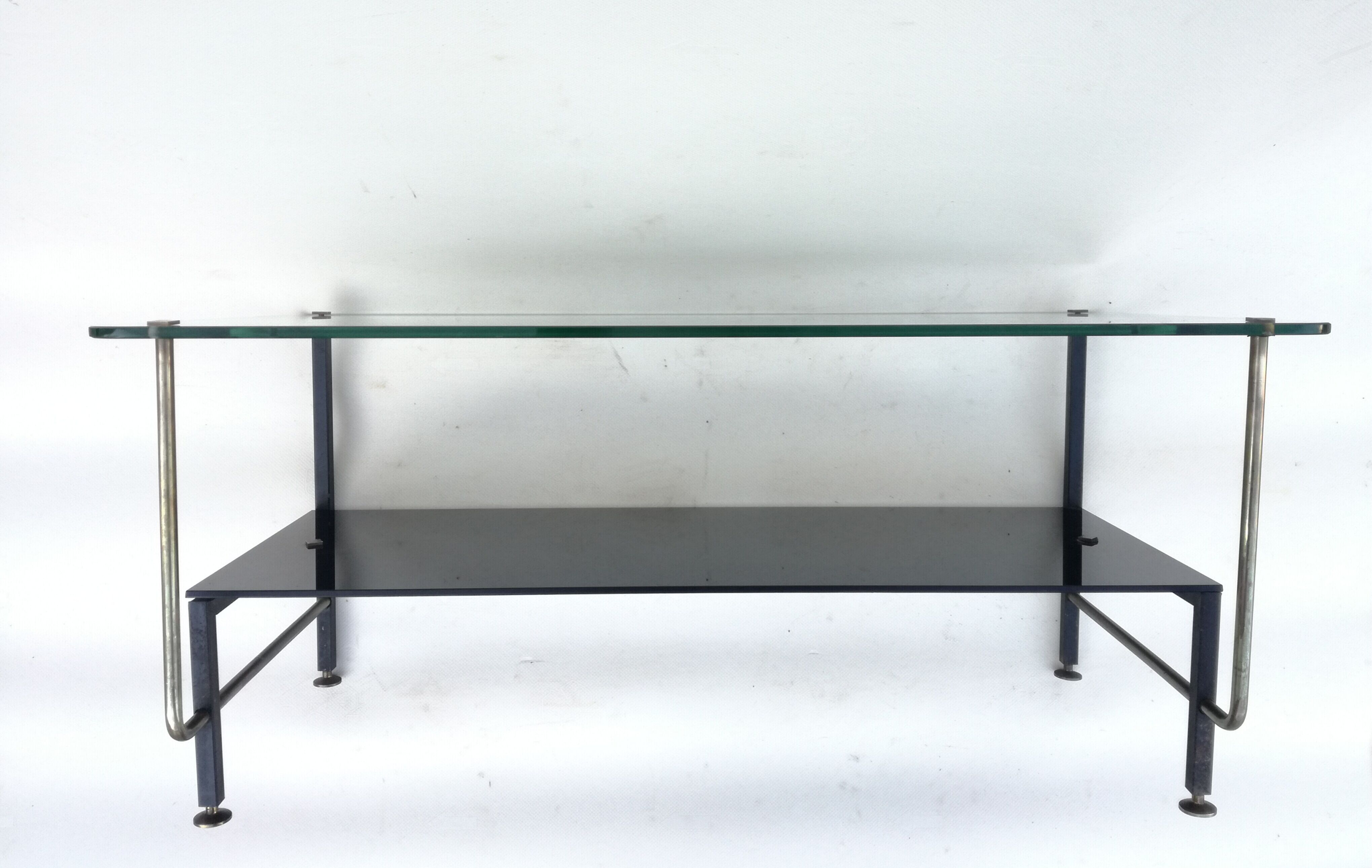 Asymmetrical glass coffee table 1950