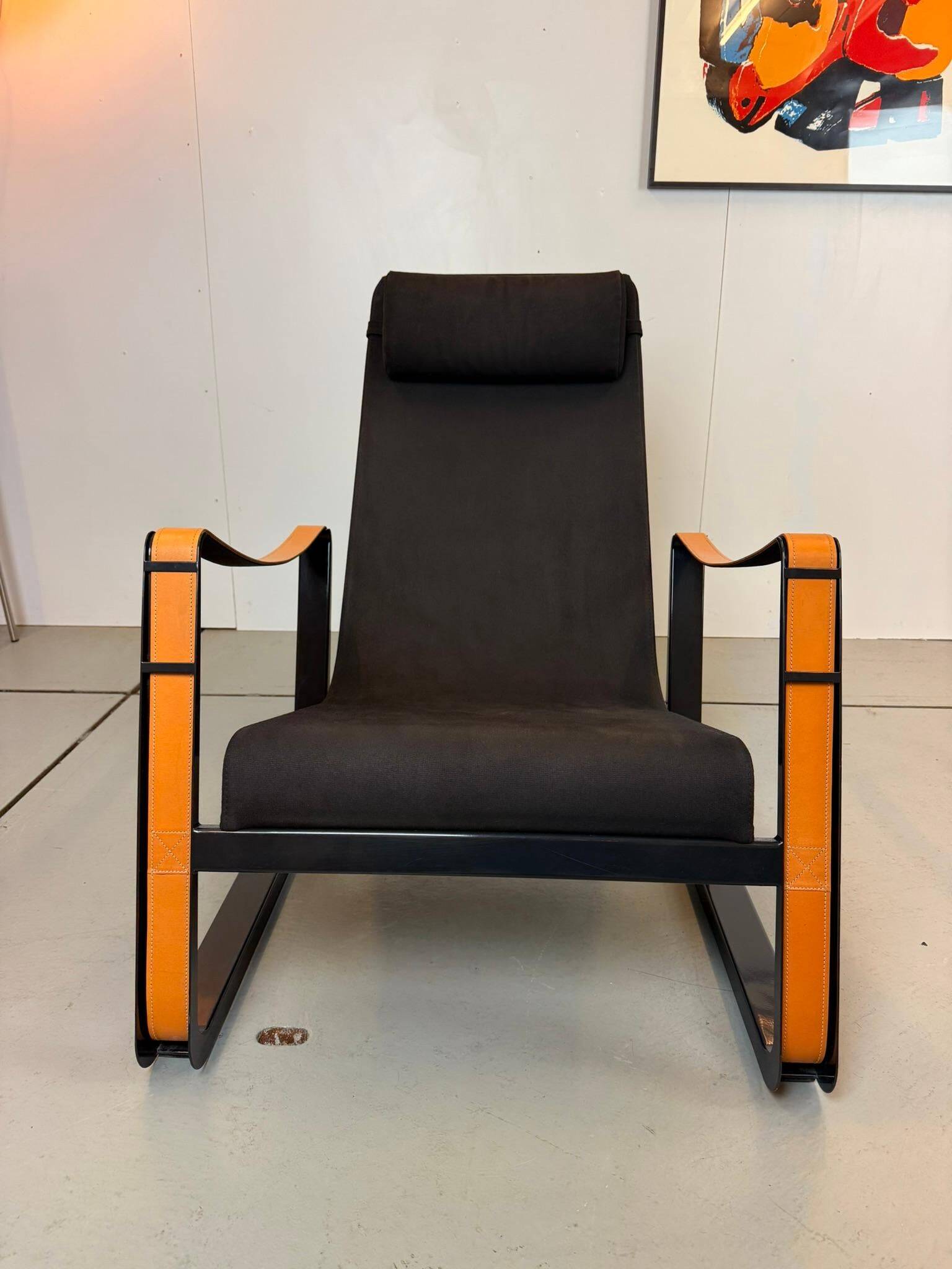 Leather and Steel Lounge Chair "Cité" by Jean Prouvé for Vitra, 2002