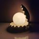Vintage ceramic table lamp oyster with pearl, eighties
