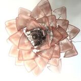 Pink and white “rondine” murano glass chandelier d60