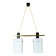 1960s Italian Stilnovo ceiling pendant with opaline glass shades and brass details
