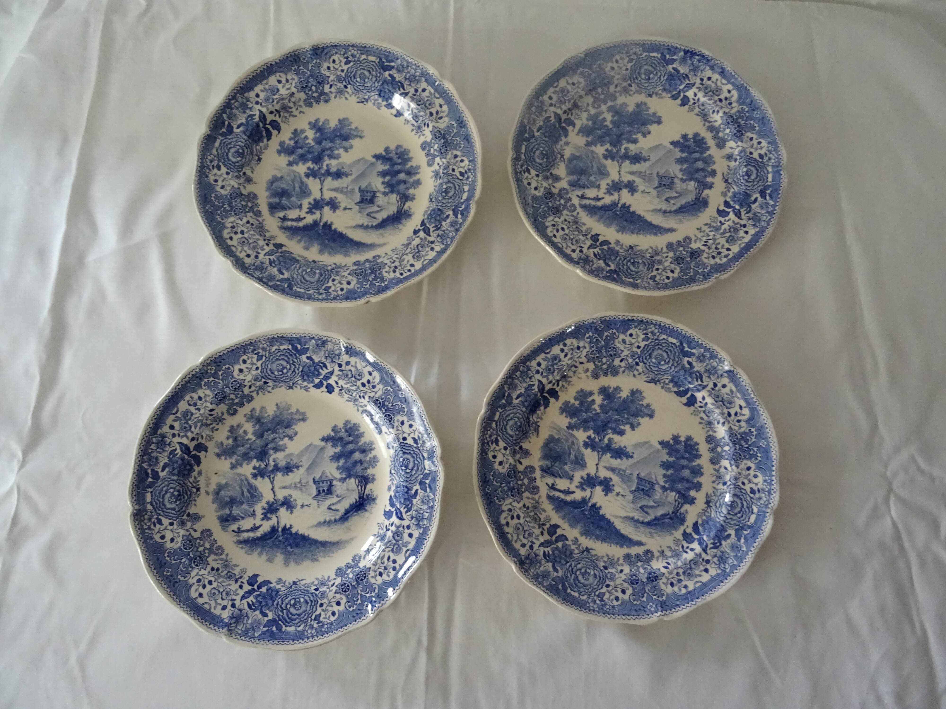 4 plates earthenware 453112 villeroy & boch burgenland blue