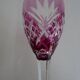 6 Roemer Saint Louis wine glasses in colored lined cut crystal signed