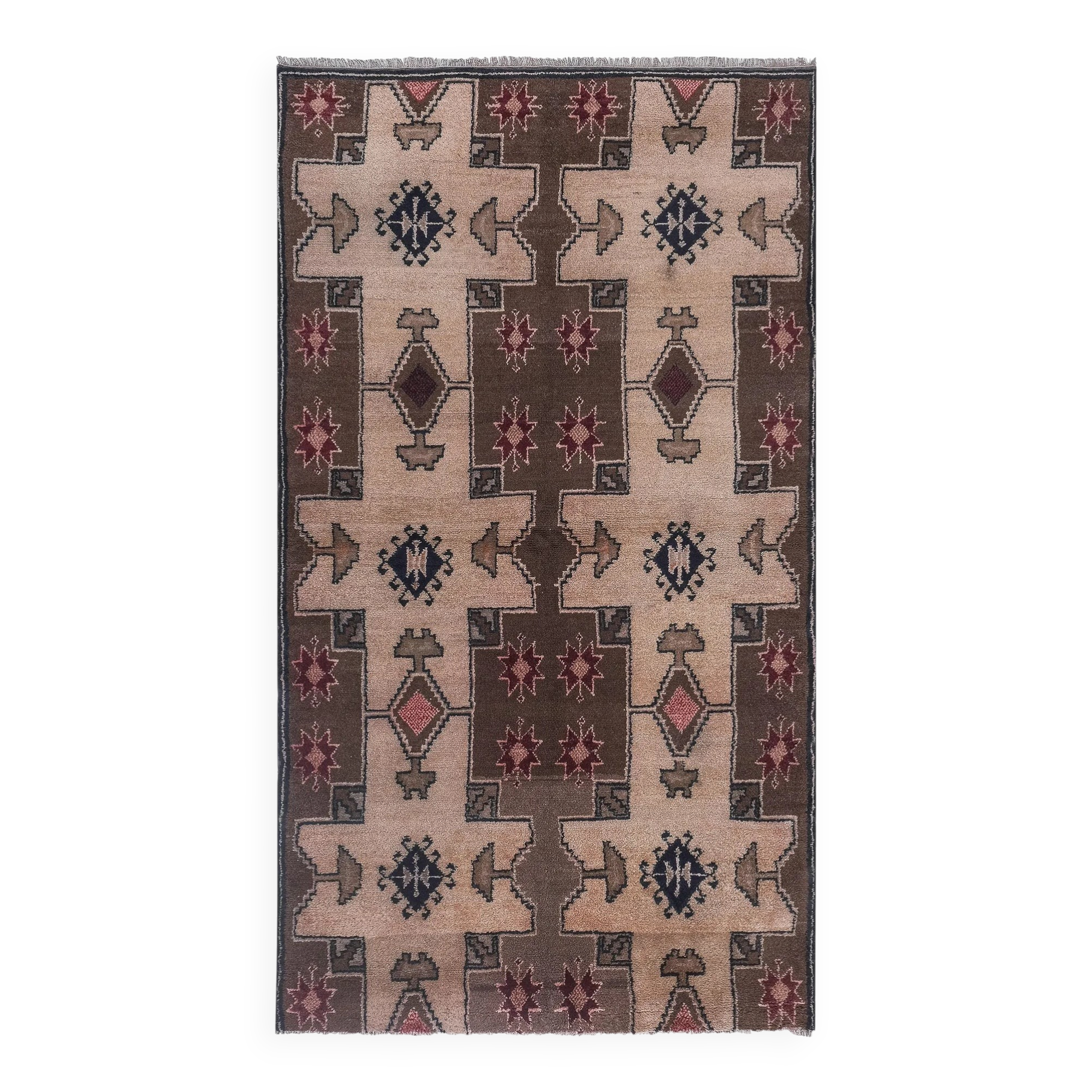 Vintage Turkish rug handmade 138x244 cm