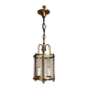 Cylindrical brass and glass lantern in Louis XVI style.