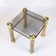 Set of two bedside tables - brass legs - black glass top - vintage style - 1970s