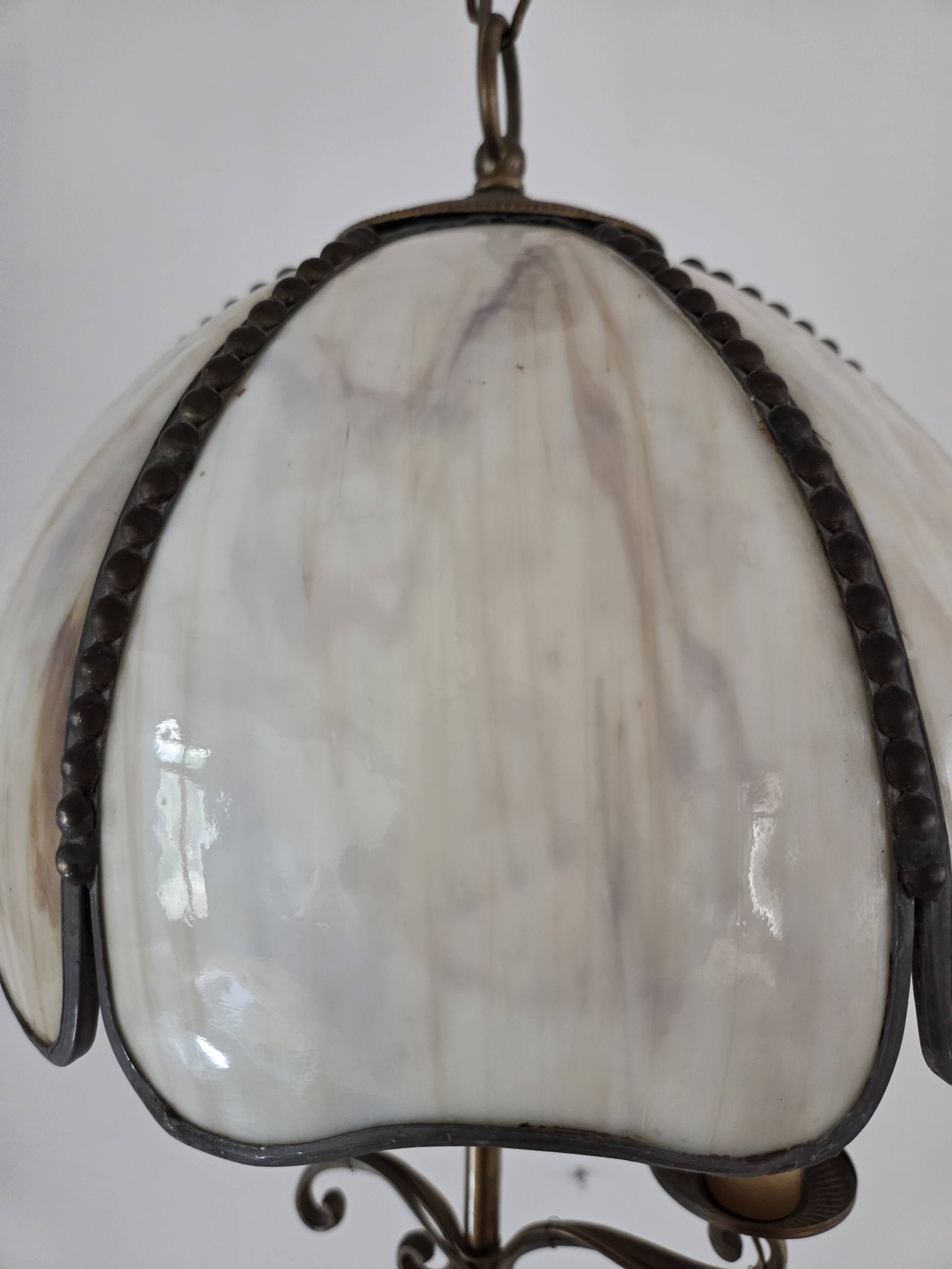 Suspension pâte de verre, style Art Déco 
