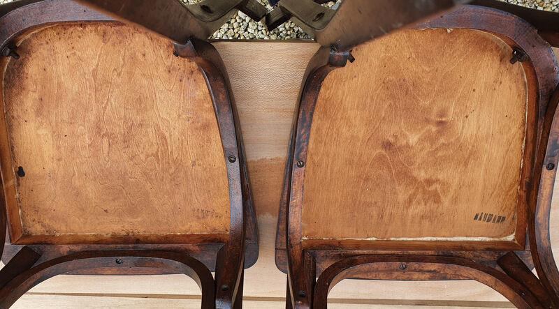 2 bistro chairs stamped Baumann