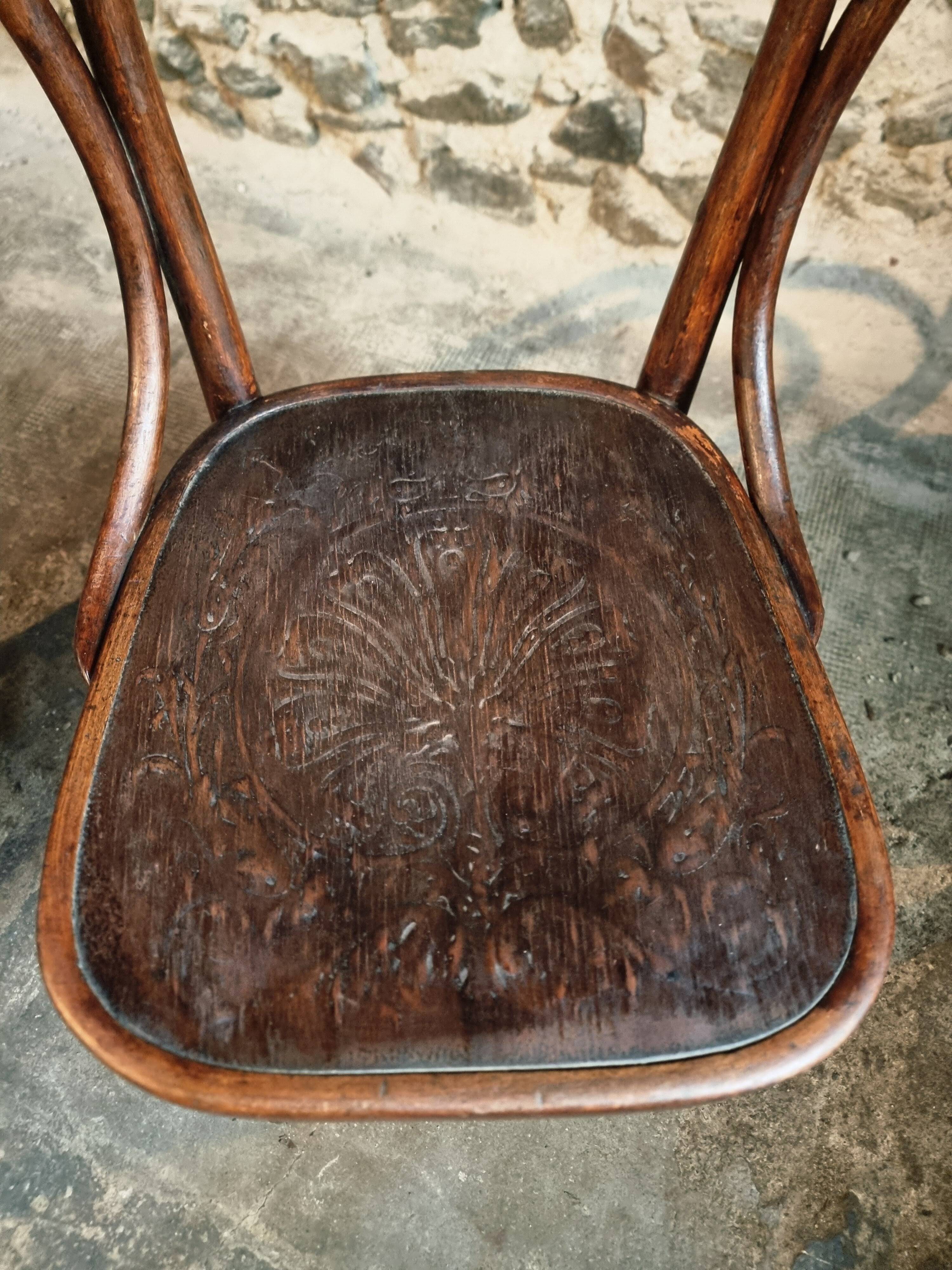 Pair of curved wooden chairs by Jacob & Josef Kohn, Vienna circa 1900