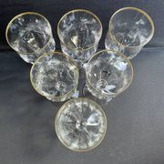 6 Daum water glasses with gold putoises