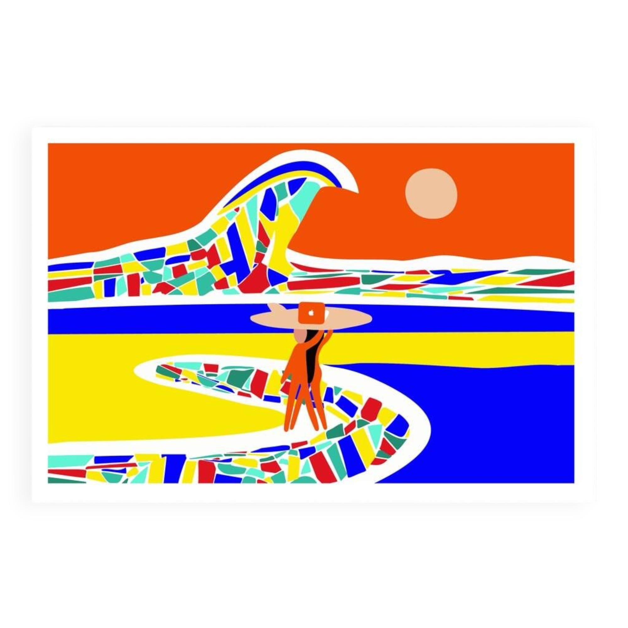 Surf illustration, limited edition of 30 copies, signed by the artist