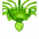 Contemporary Italian Green Murano Style Glass Chandelier