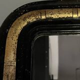 Miroir ancien noir et doré
