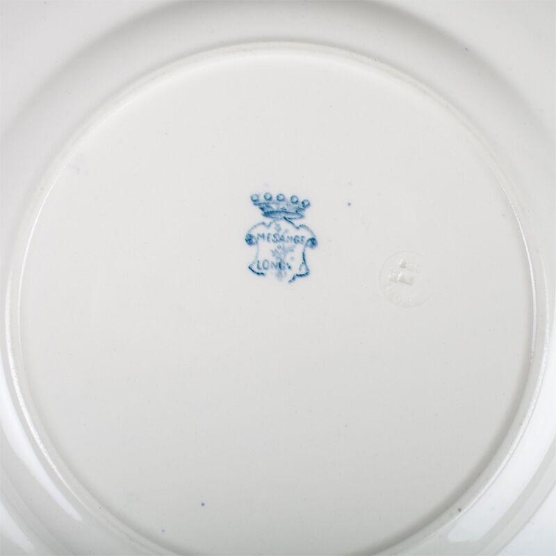 Round plate service "Chickadee" Longwy, around 1900. Made in France