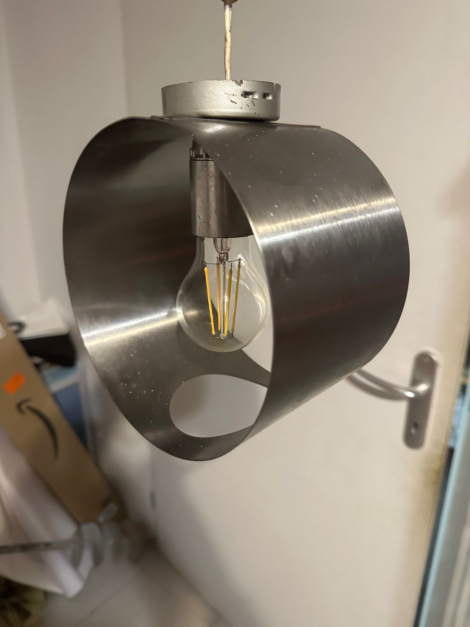 Wall lamp in brushed aluminum