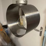 Wall lamp in brushed aluminum