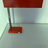 Large vintage orange desk lamp from the 70s in metal