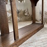 Oak console with white marble top 1970