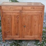 Vintage Parisian buffet in raw wood - 2 doors, 2 drawers