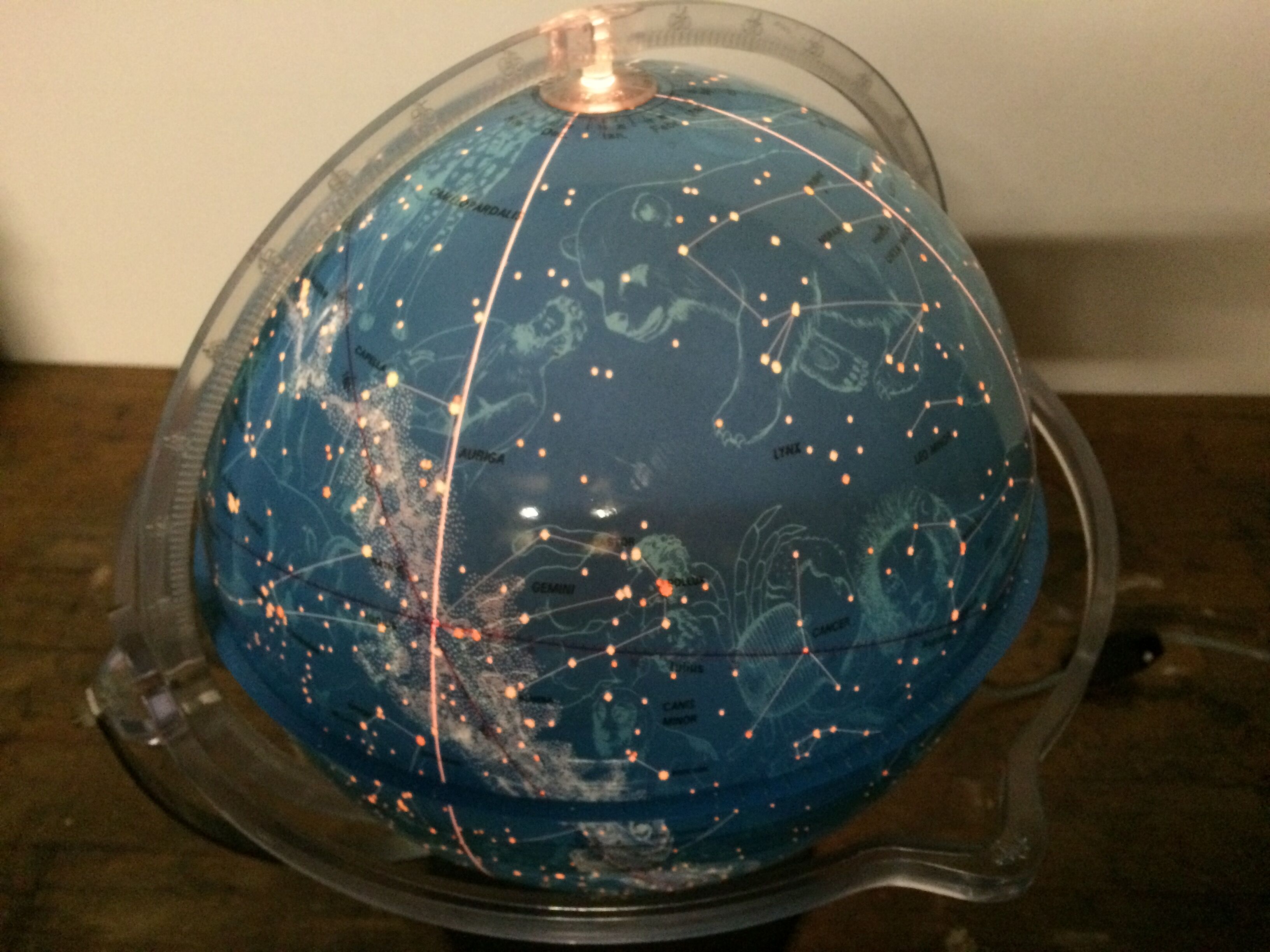Lampe globe céleste alpha grange batelière vintage 60 france original