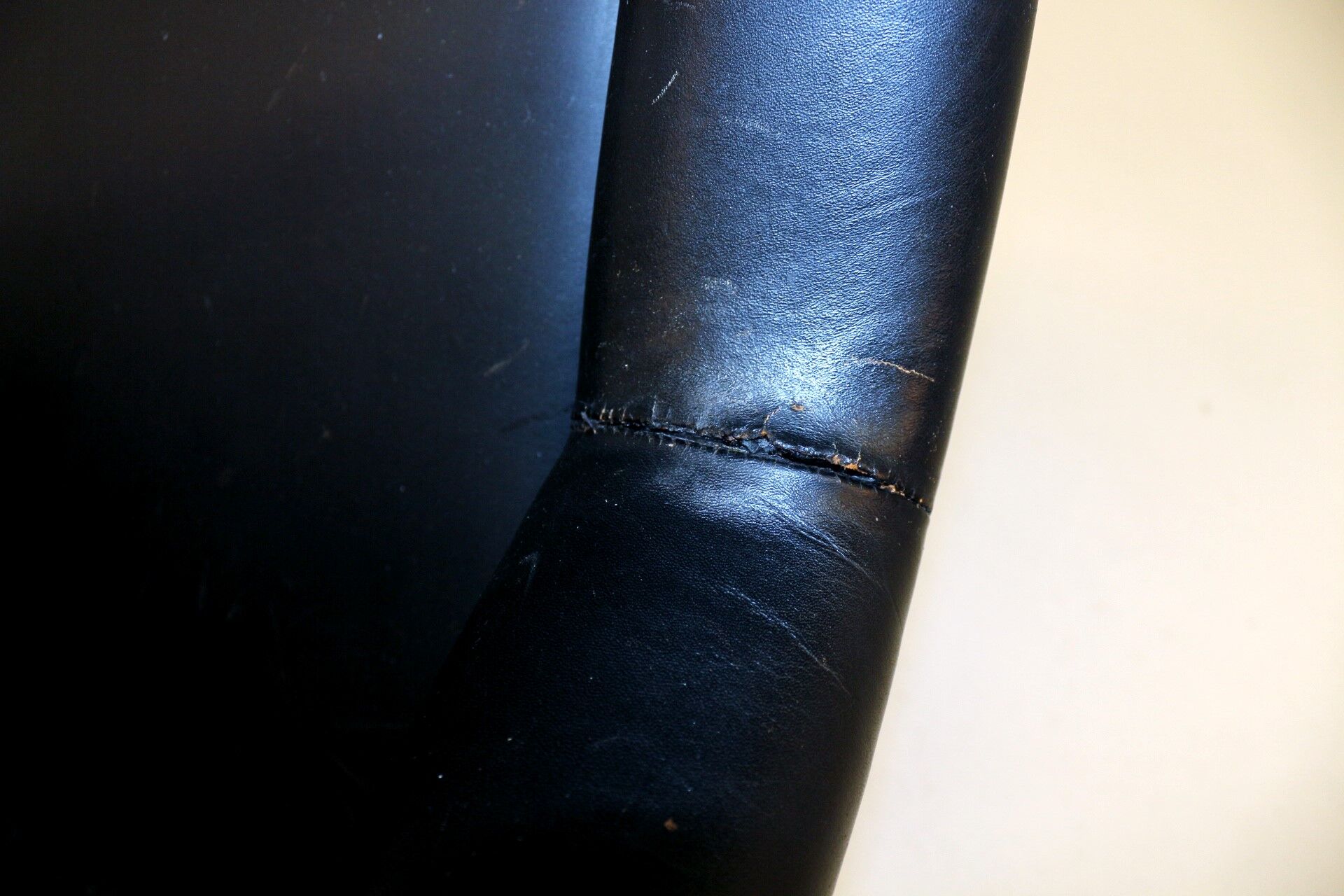 Patinated leather armchair, Sweden, 1960