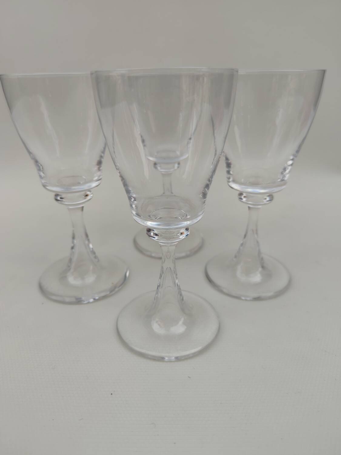 4 Daum crystal glasses, Fleurus model. 1970s.