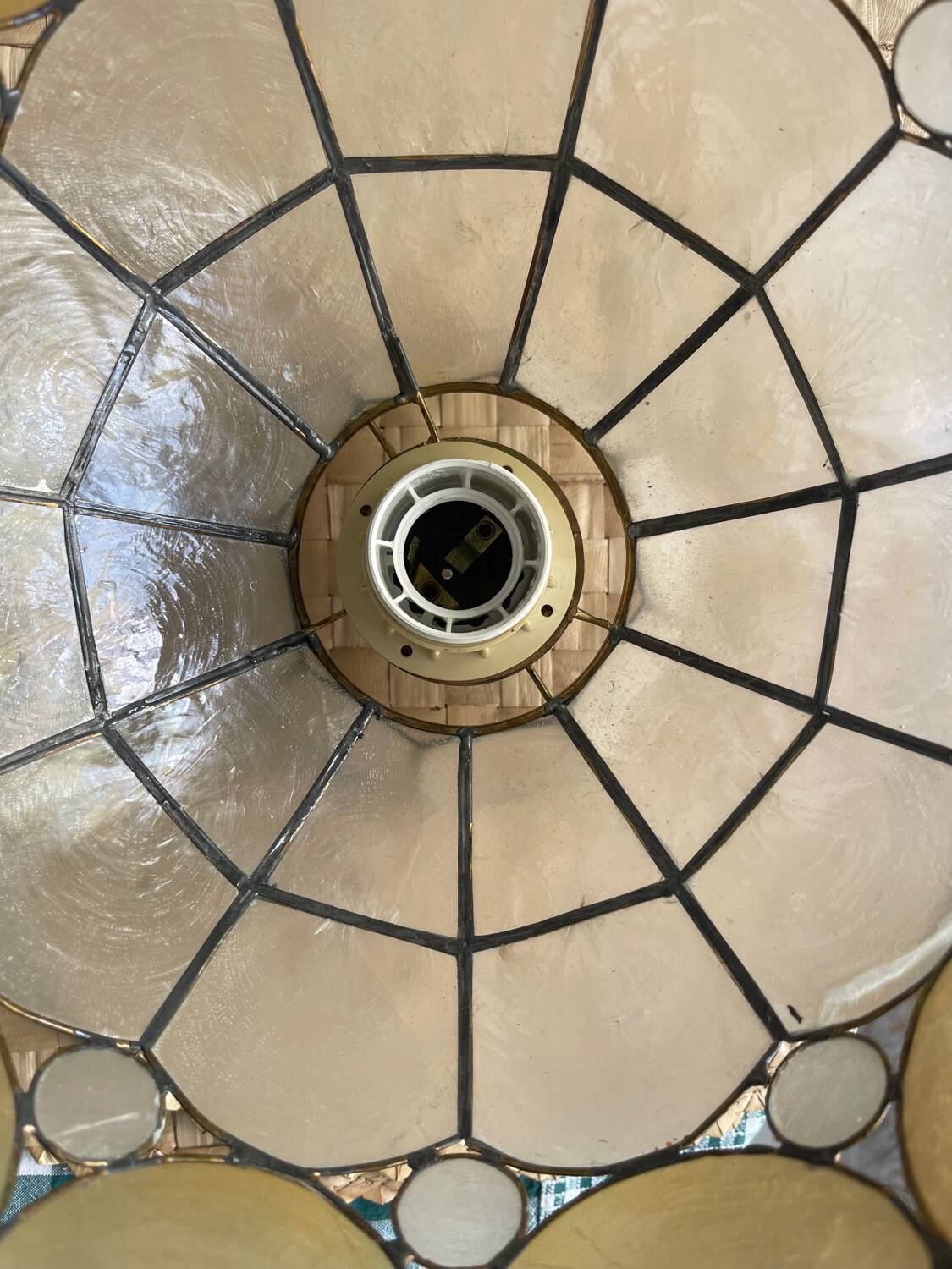 Mother-of-pearl and brass lampshade