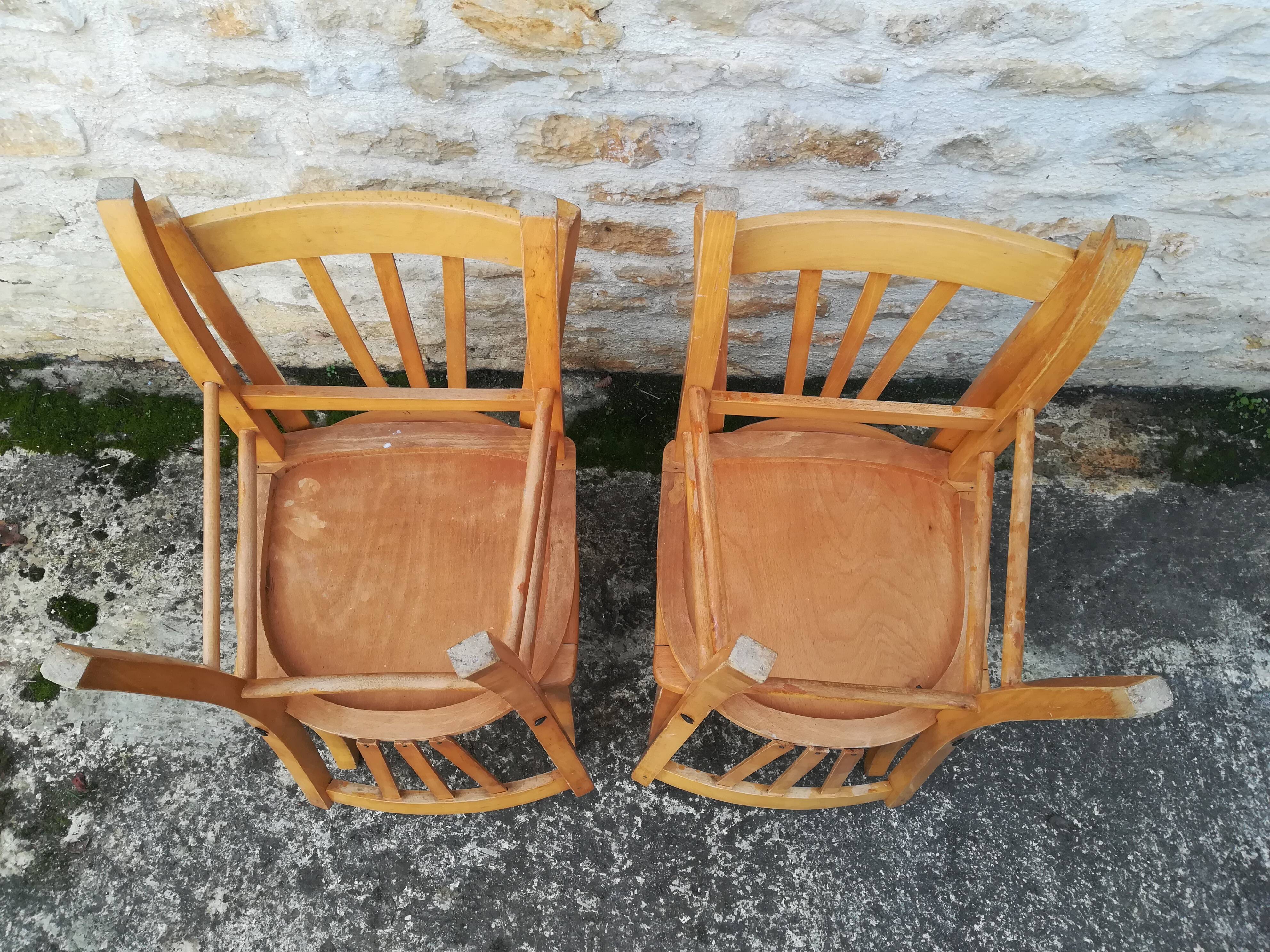 Set of 8 mismatched bistro chairs