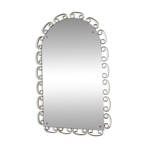 Miroir facetté vintage - cadre aluminium