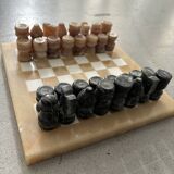 Jeux d'échec en marbre beige et noir
