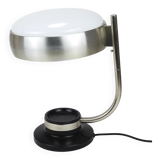 Oscar Torlasco black and nickel swivel desk lamp, Lumi Milano, Italy, 1960s.