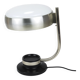 Oscar Torlasco lampe de bureau pivotante noire et nickel, Lumi Milano, Italie, années 1960