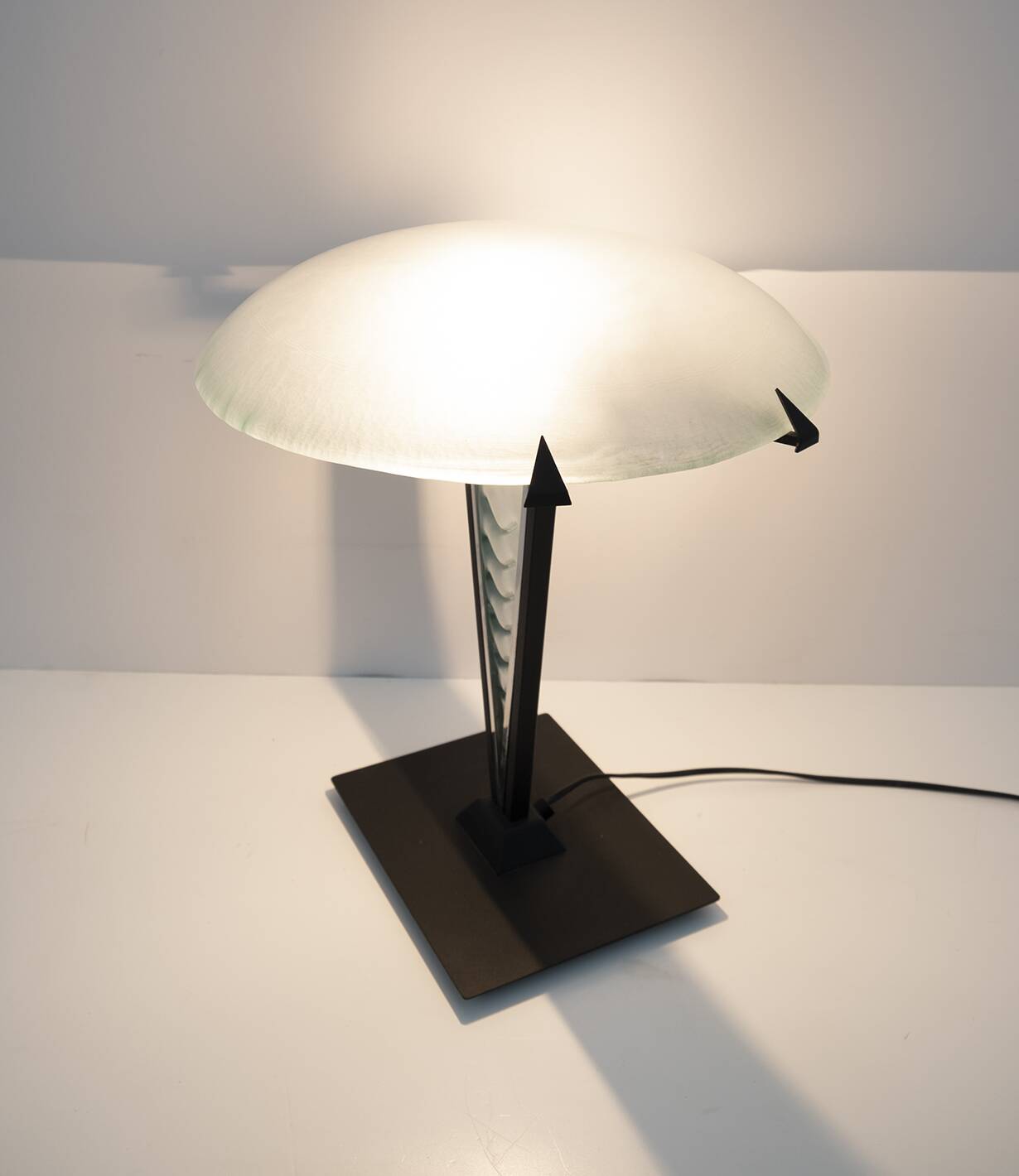 Post Modern Italian Murano Glass Mushroom Table Lamp, 1980s