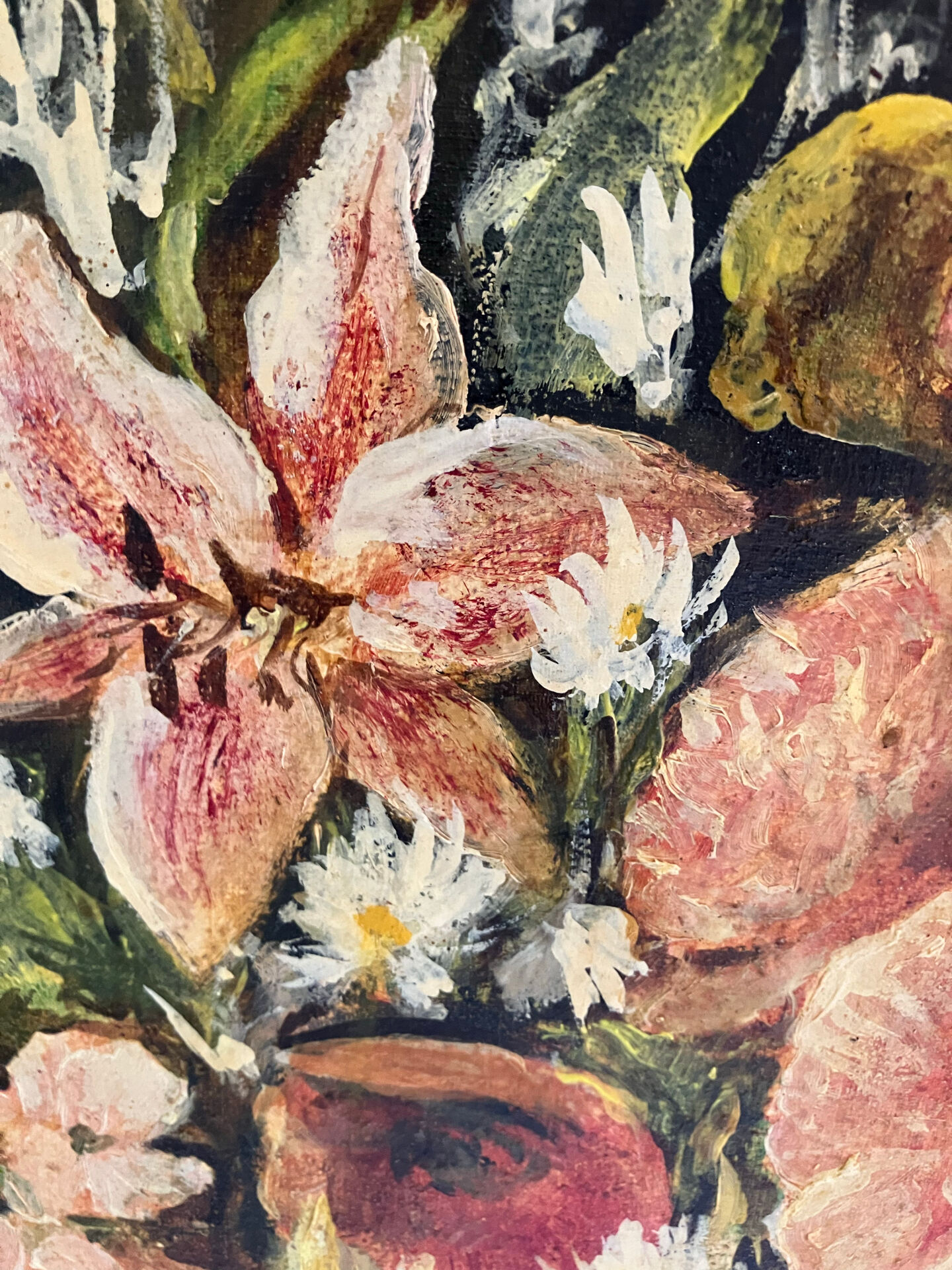 Old signed oil on canvas – Large bouquet of flowers – Inspiration