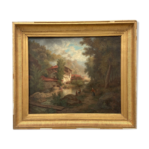 Huile sur toile Claude - auguste