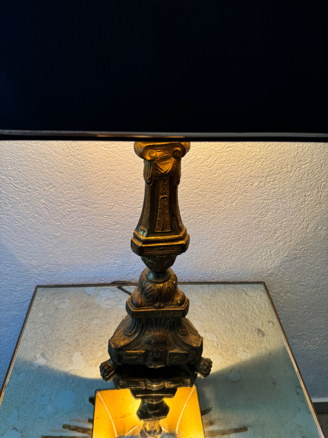 Antique church candlestick lamp