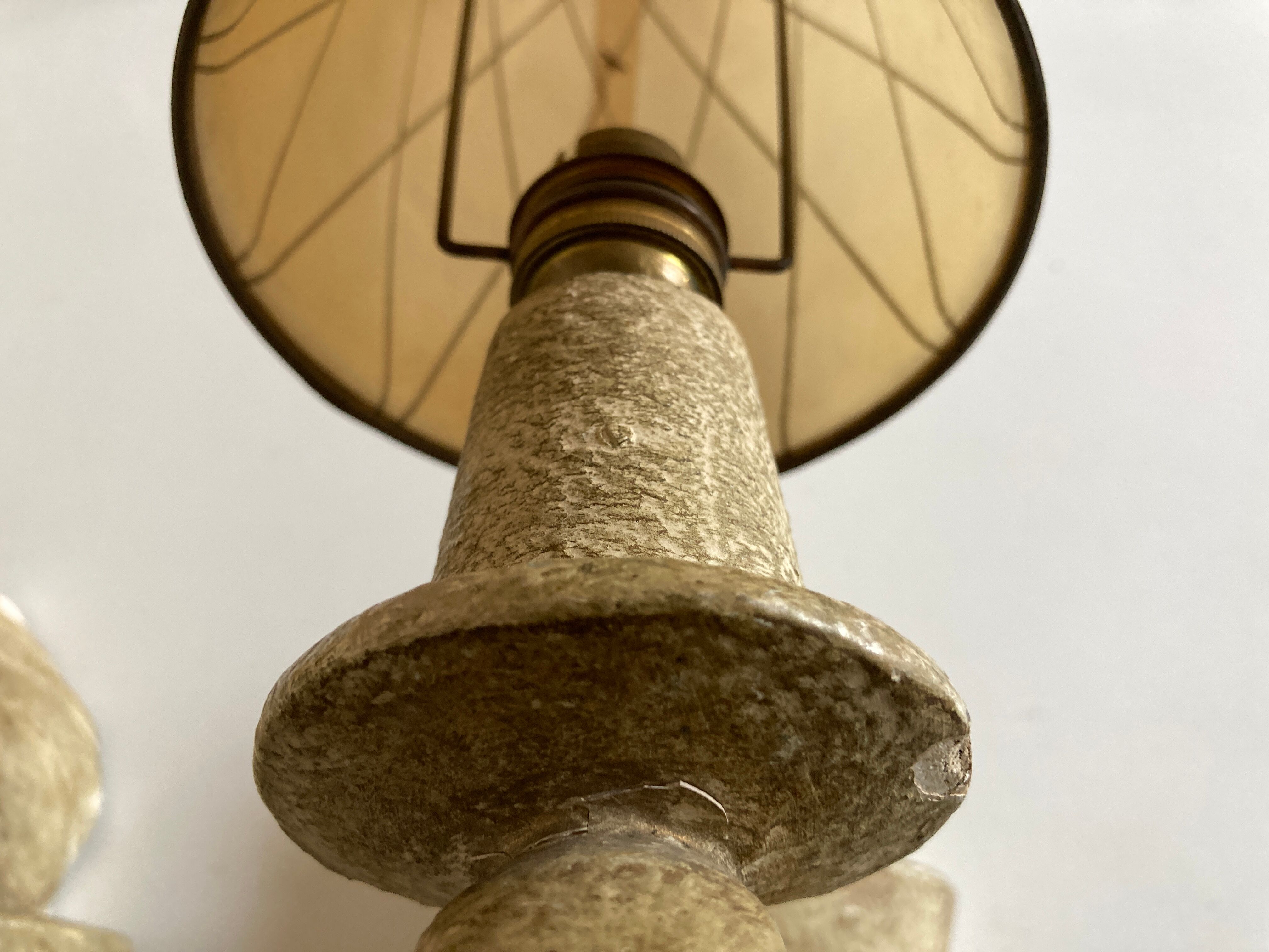Pair of Arlus torchlight wall light in art deco plaster 1950