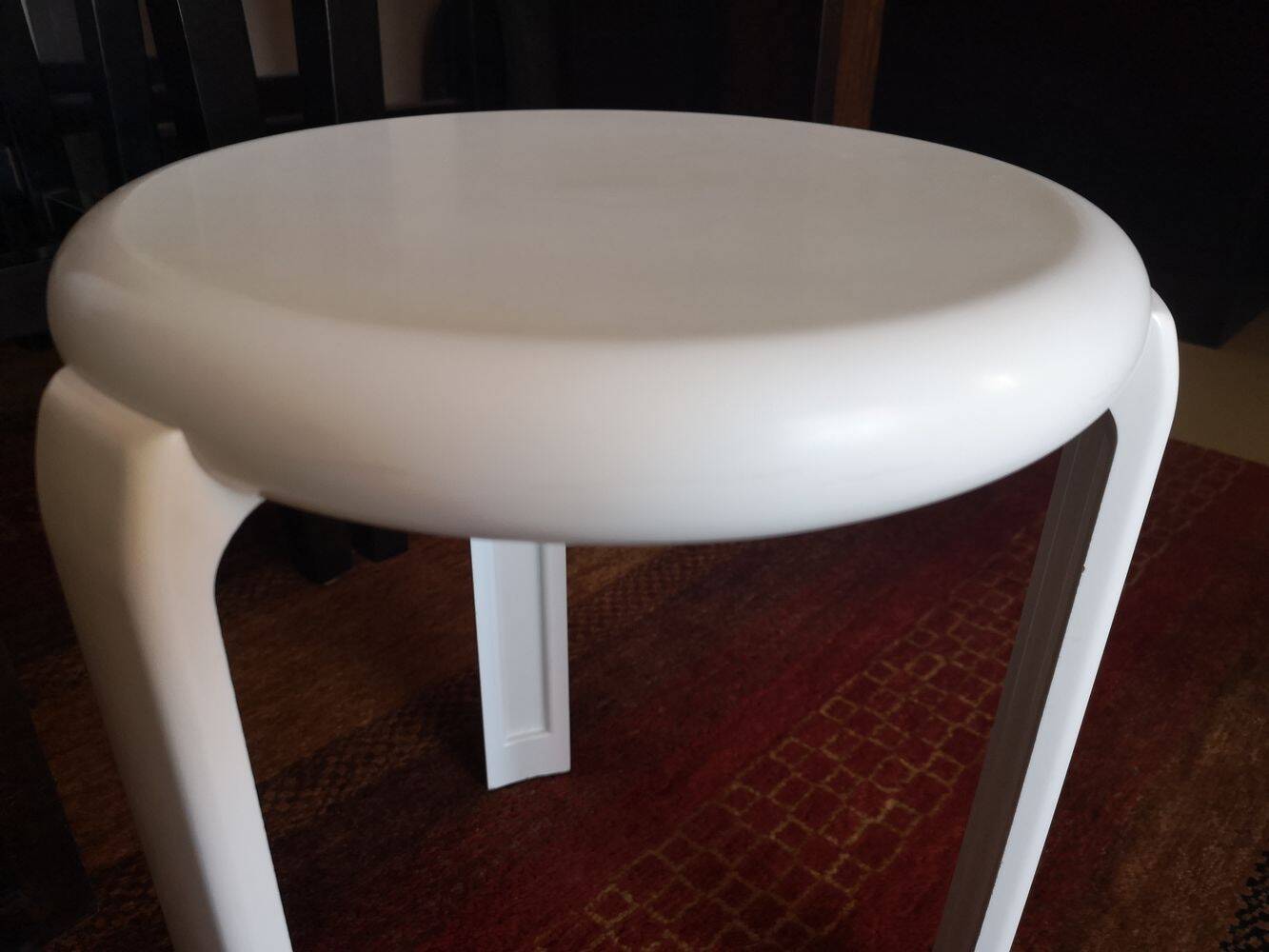 White Lucchese tripod stool - 1970s - Made in Italy