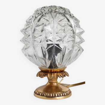 Glass globe table lamp