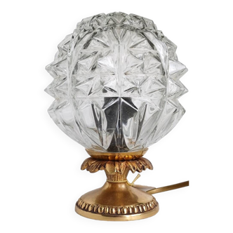 Glass globe table lamp