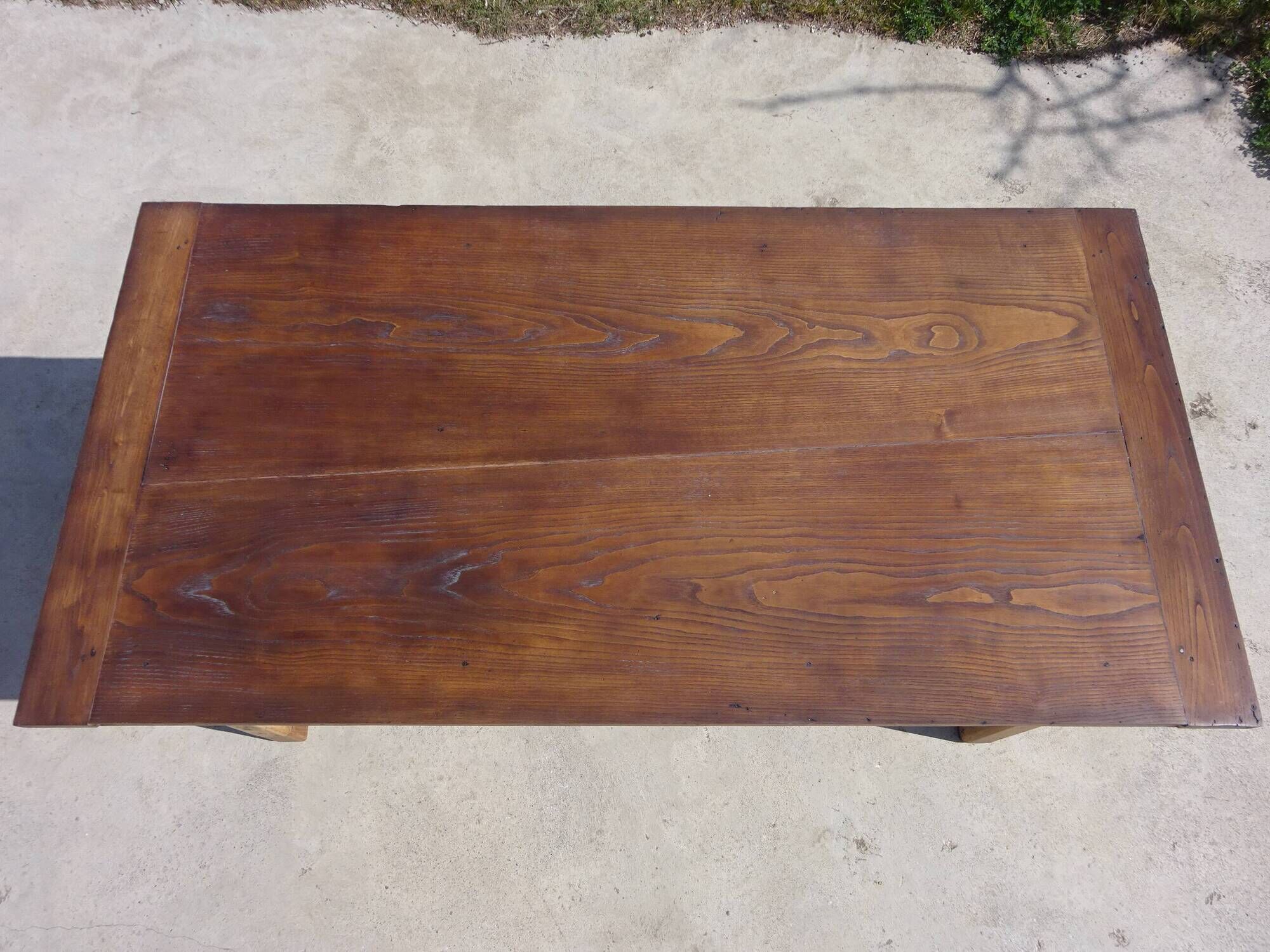 Restored antique farmhouse table, made entirely of solid oak.