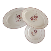 2 plats et 1 assiette terre de fer Salins